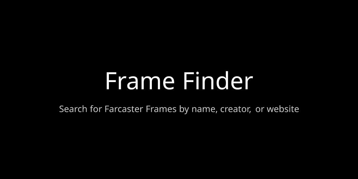 Frame Finder - Farcaster Mini Apps
